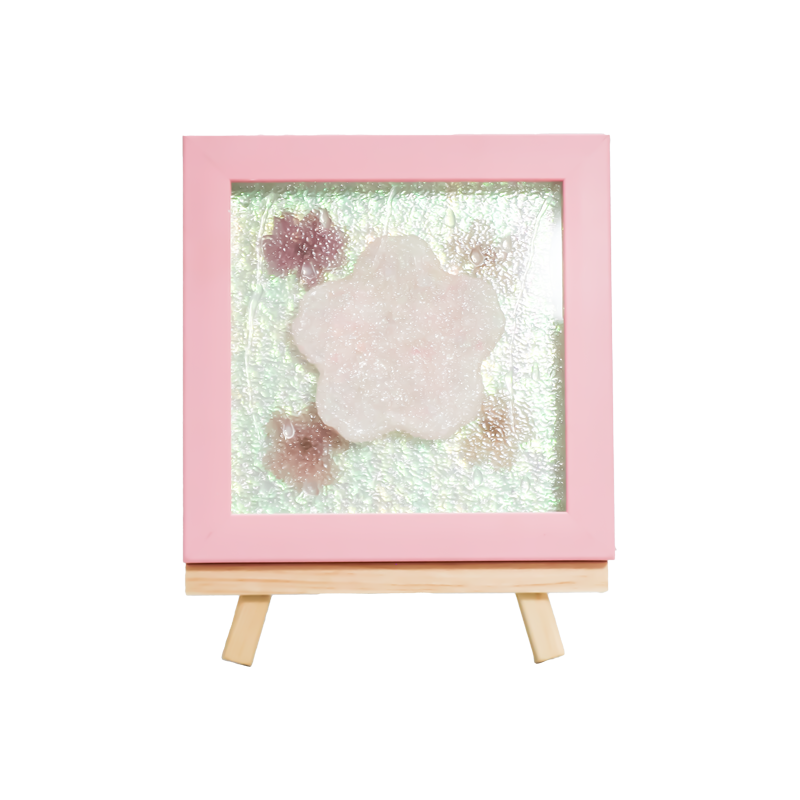 Fráma Adhmaid Buí Lampa Ealaíne Cherry Blossom-Yozakura Báistí