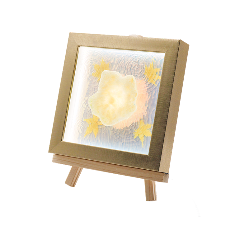 Lampa ealaíne insamhalta duille maple ripple uisce - Maple Scáth Lampa