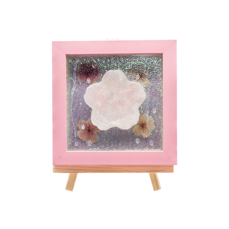 Fráma Adhmaid Buí Lampa Ealaíne Cherry Blossom-Yozakura Báistí