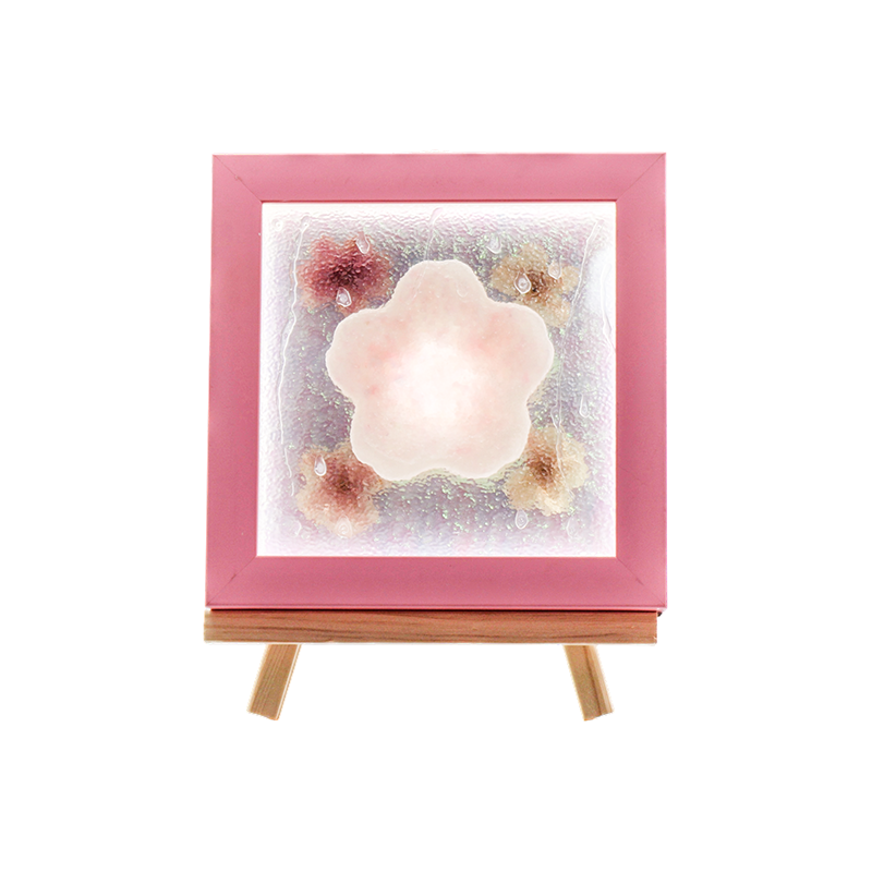 Fráma Adhmaid Buí Lampa Ealaíne Cherry Blossom-Yozakura Báistí