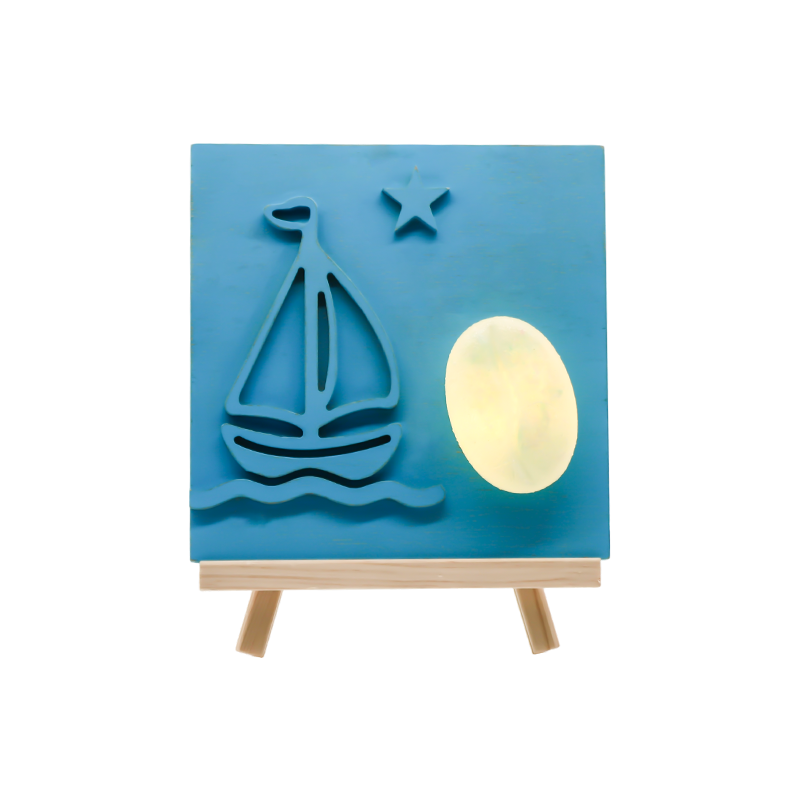 Lampa Adhmaid Snoite Bambú Bád Seolta Aigéan Dath - Bácáil Scáth Sail