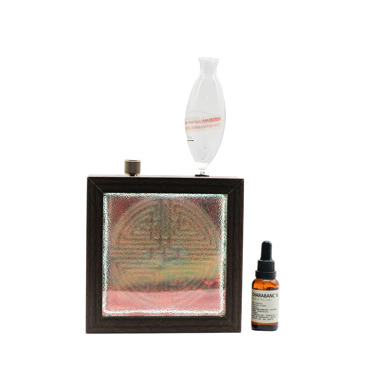 Fráma adhmaid soladach dorcha barr buidéal ola riachtanach patrún fad saoil lampa cumhartheiripe - patrún fad saoil